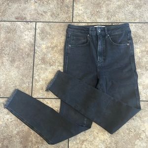 We The Free high waisted black distressed jeans size 27